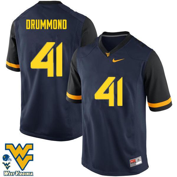Men #41 Elijah Drummond West Virginia Mountaineers College Football Jerseys-Navy